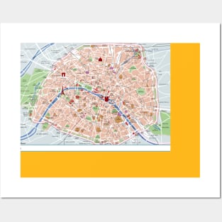 Arrondissements Paris Map Posters and Art